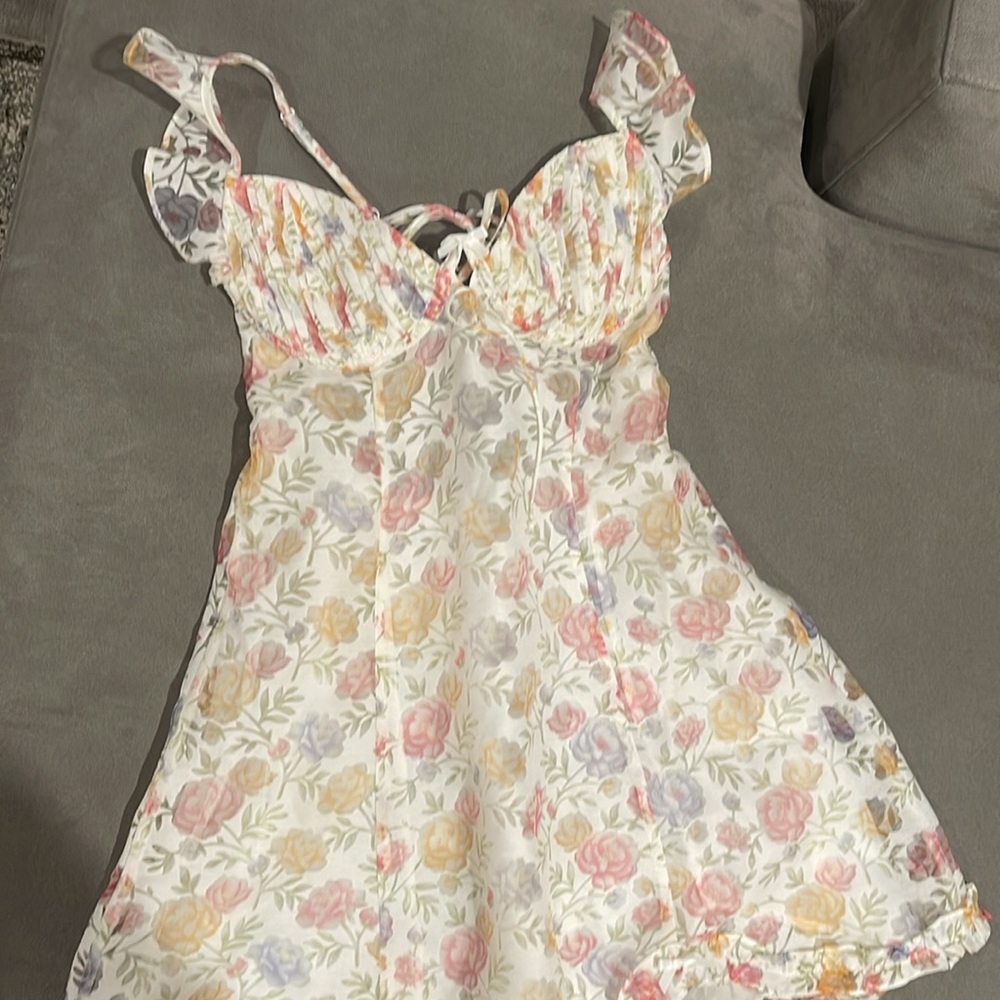 For Love And Lemons Floral Mini Dress - Pink, Yellow, Purple